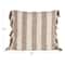 Hello Honey® Blue & Yellow Stripes on Cream Cotton Throw Pillow with Fringe